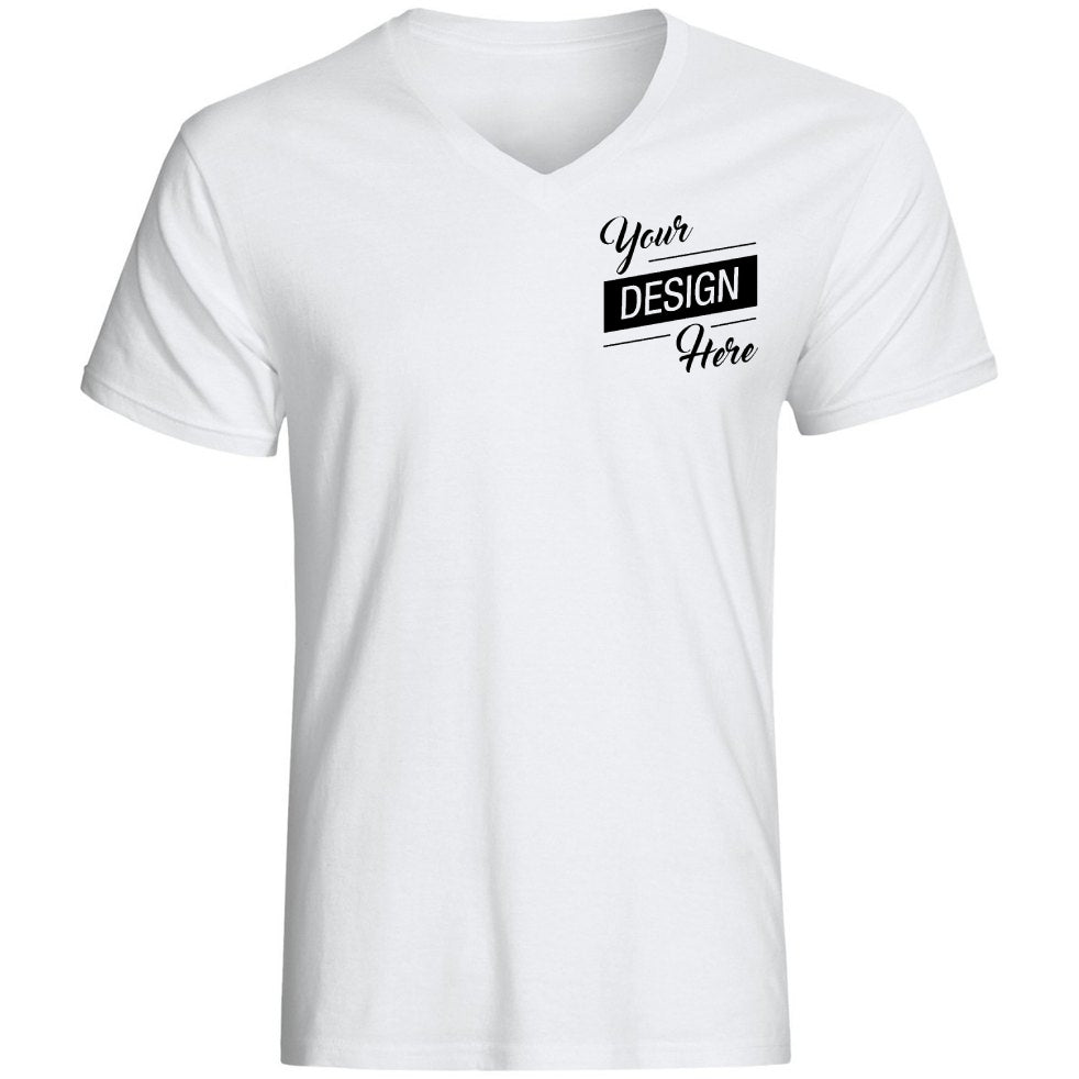 Custom Promotional Cotton V-Neck T-Shirts All Colors Available