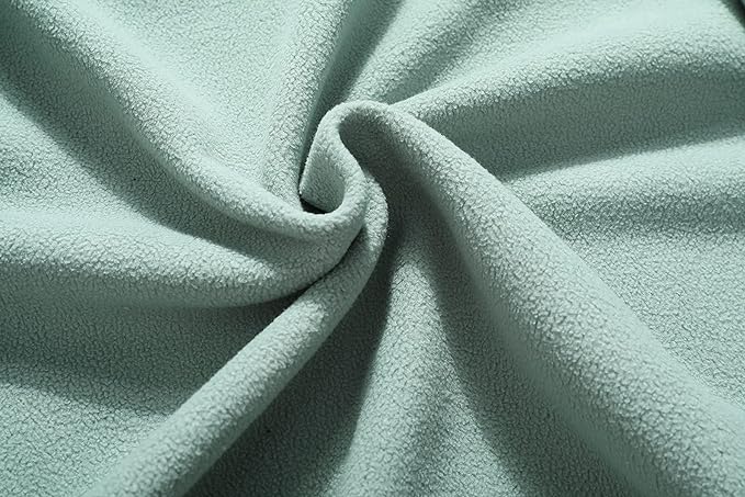 Wholesale Men's Full Zip Thermal Jackets With Pockets Soft Polar Fleece Coat - Green
