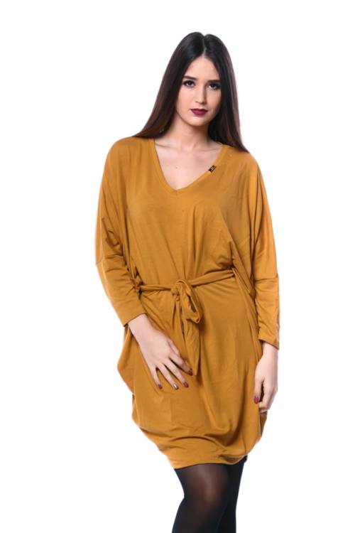 Tie Waist Loose Fit Mini Dress
