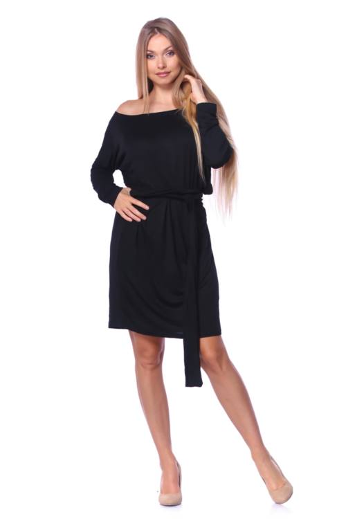 Belt Tie Waist Loose Fit Mini Dress