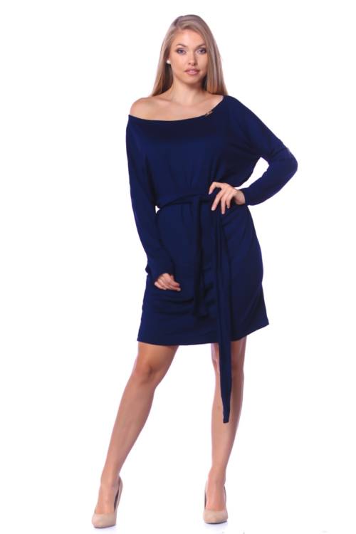 Belt Tie Waist Loose Fit Mini Dress
