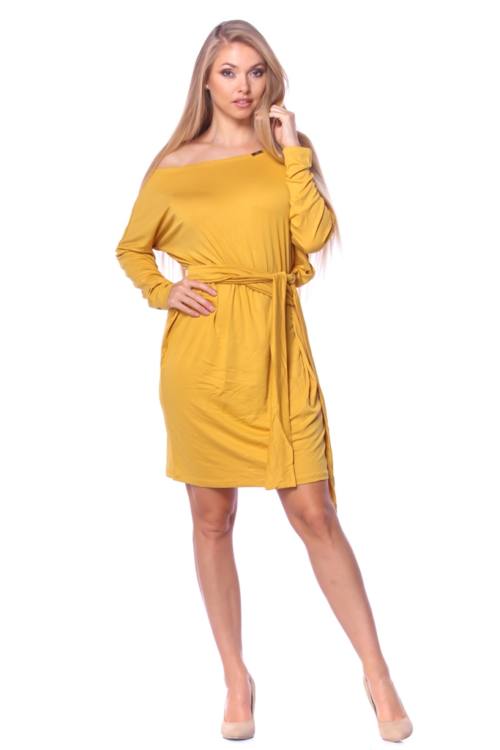 Belt Tie Waist Loose Fit Mini Dress