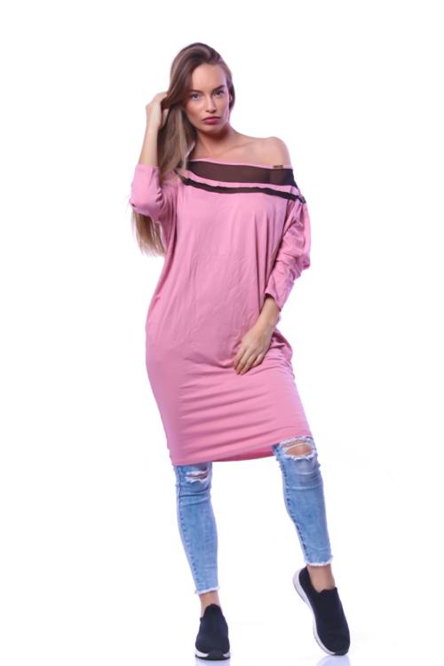 Oversized Loose Fit Midi Dress Dusty Rose / One Size Fits All Oversized Loose Fit Midi Dress Dusty Rose / One Size Fits All