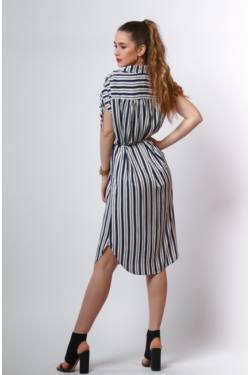 Striped Shirt Dress No Sleeve