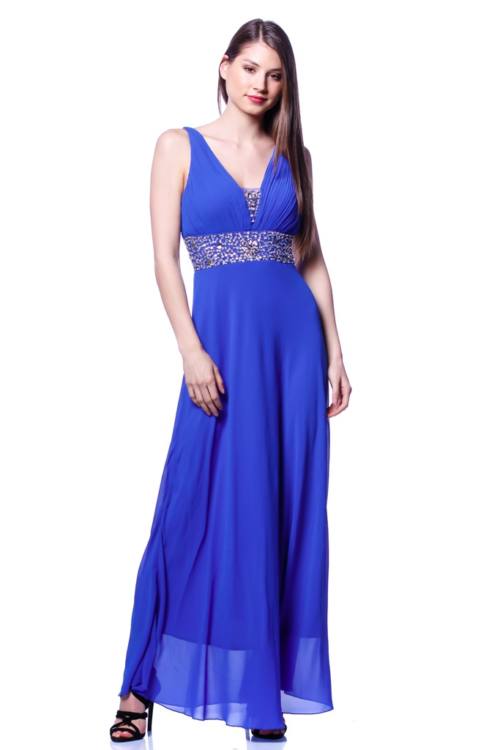 Tulle Details Embellished Maxi Dress