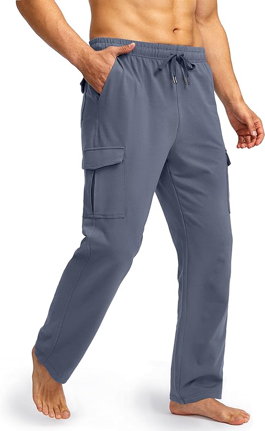 Wholesale Men's Cotton Sweatpants With Cargo Pockets - All Collors