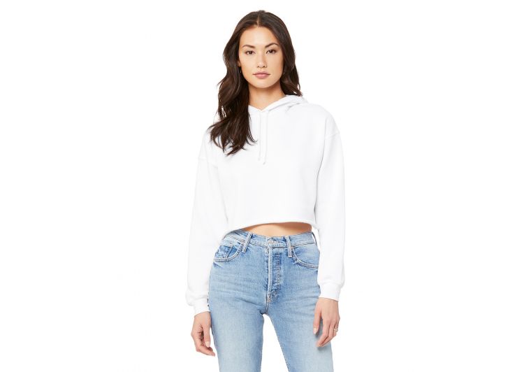Wholesale Women's Cropped Fleece Long Sleeve Hoodie Fleece Sweatshirts