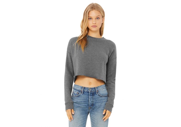 Wholesale Women's Cropped Crew Neck Long Sleeve Sweatshirts
