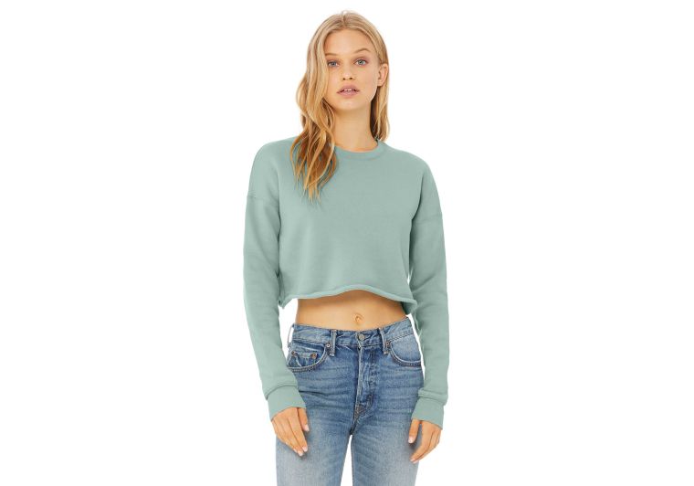 Wholesale Women's Cropped Crew Neck Long Sleeve Sweatshirts