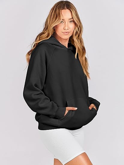 Custom Women's Hoodie Sweatshirts Promotional Long Sleeve Soft Brushed Fleece Hoody Classic Drawstring Pullover