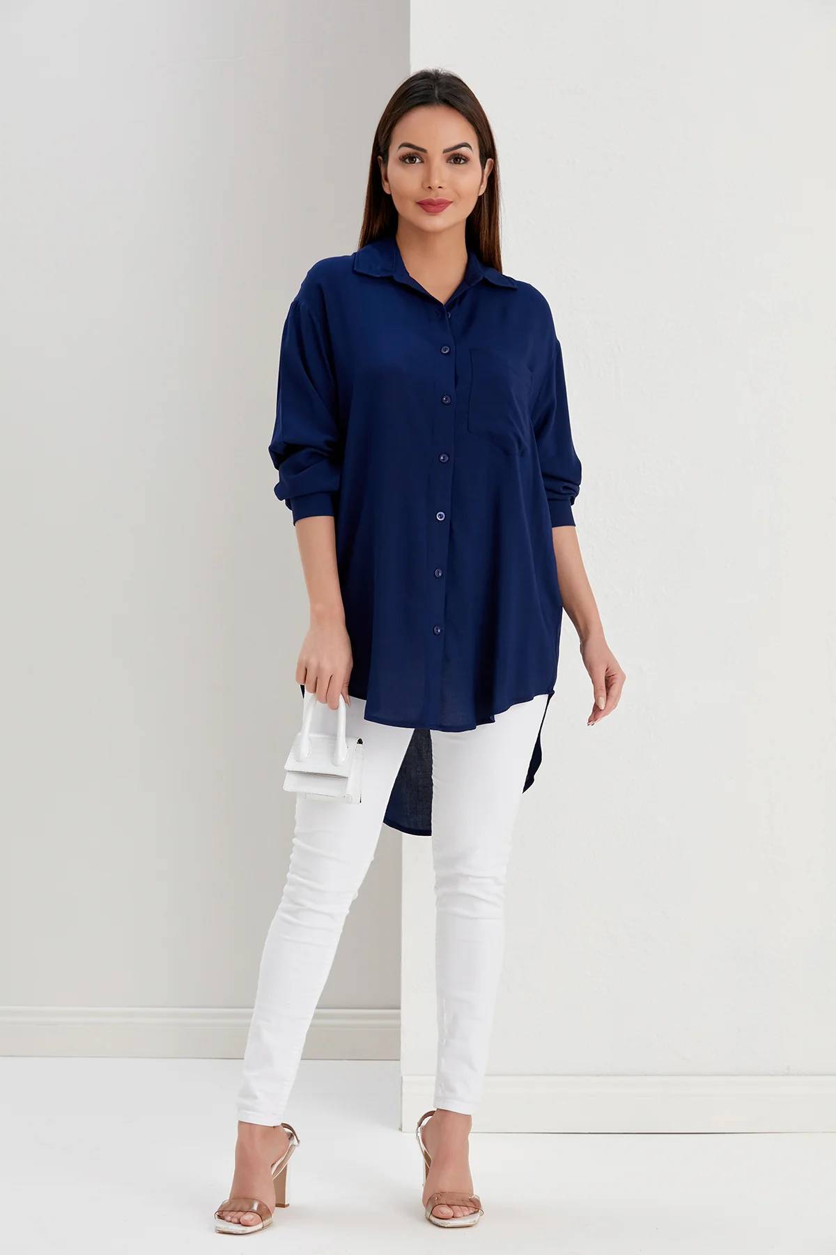 Wholesale Women's Long Sleeve Summer Relax Shirt Tunic Tops Tee