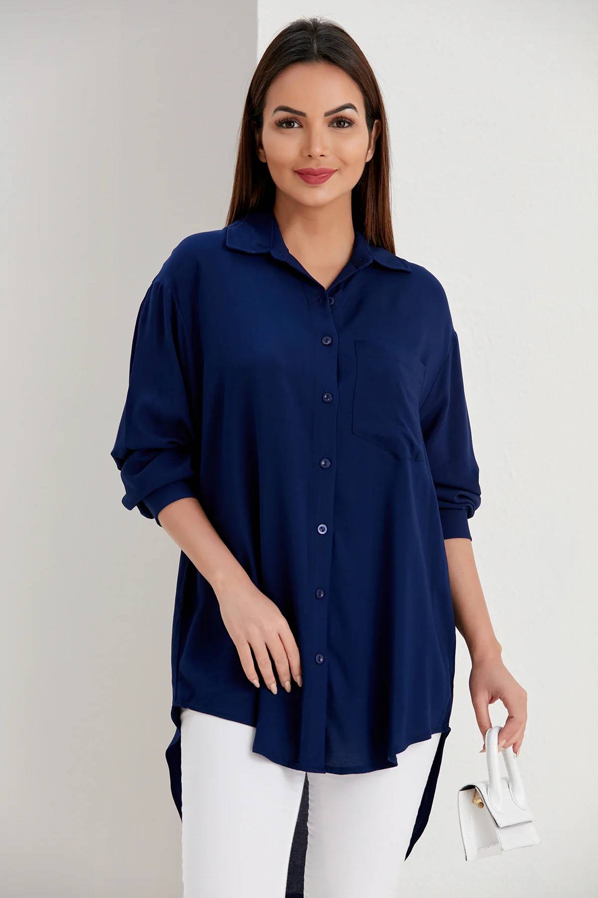 Wholesale Women's Long Sleeve Summer Relax Shirt Tunic Tops Tee