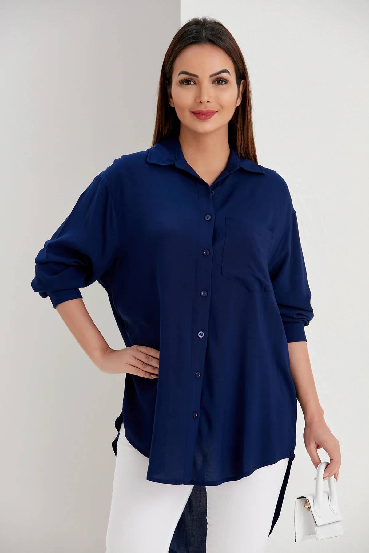 Wholesale Women's Long Sleeve Summer Relax Shirt Tunic Tops Tee