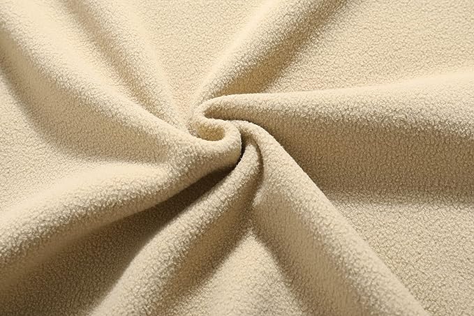 Wholesale Men's Full Zip Thermal Jackets With Pockets Soft Polar Fleece Coat - Beige