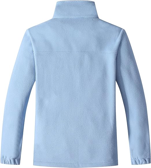 Wholesale Men's Full Zip Thermal Jackets With Pockets Soft Polar Fleece Coat - Blue
