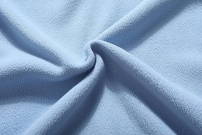 Wholesale Men's Full Zip Thermal Jackets With Pockets Soft Polar Fleece Coat - Blue