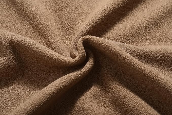 Wholesale Men's Full Zip Thermal Jackets With Pockets Soft Polar Fleece Coat - Brown