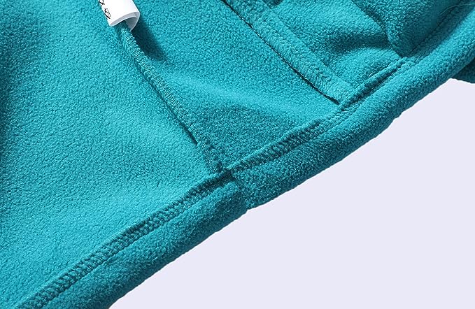 Wholesale Men's Full Zip Thermal Jackets With Pockets Soft Polar Fleece Coat - Cyan