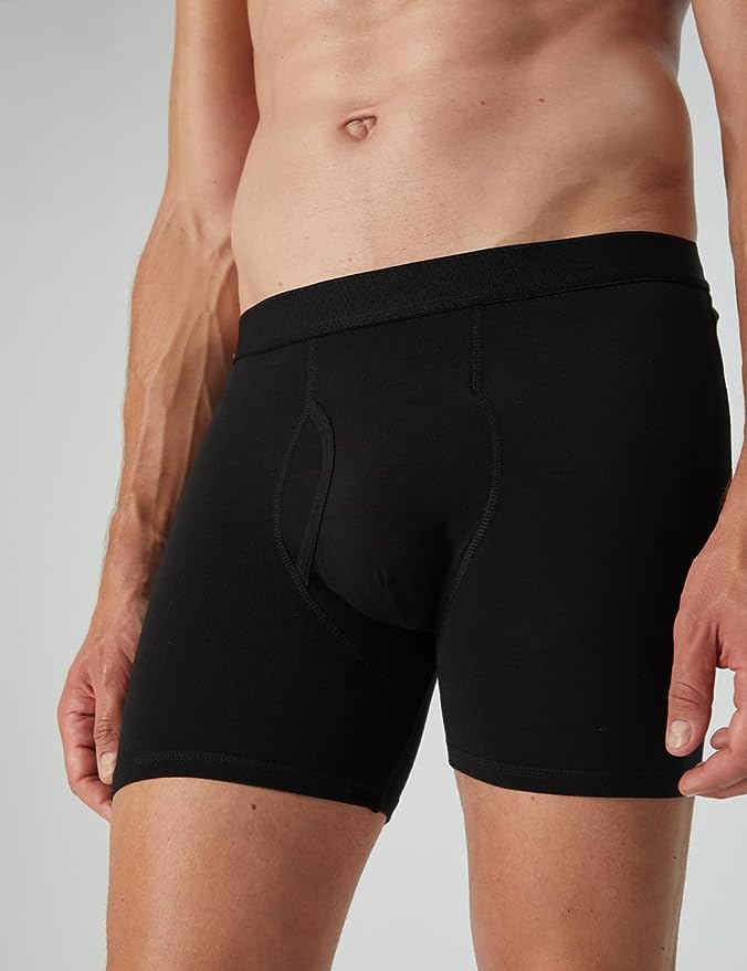 Men's Soft Cotton Open Fly Underwear Men's Boxer Briefs Underwear Solid Style - All Colors