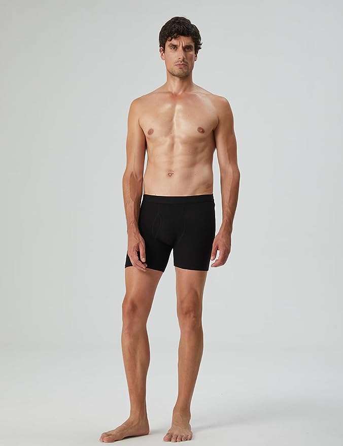 Men's Soft Cotton Open Fly Underwear Men's Boxer Briefs Underwear Solid Style - All Colors