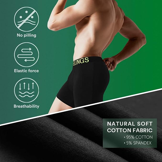 Men's Soft Cotton Open Fly Underwear Men's Boxer Briefs Underwear Belt Style - Mix Colors