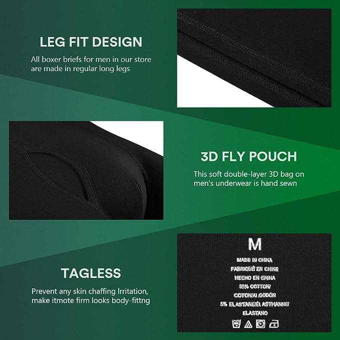 Men's Soft Cotton Open Fly Underwear Men's Boxer Briefs Underwear Belt Style - Mix Colors