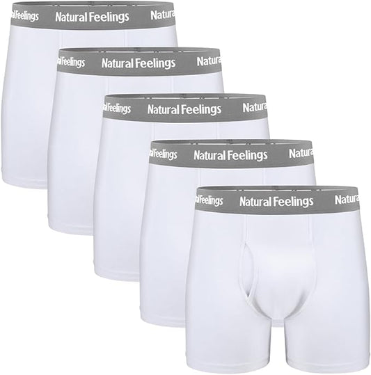 Men's Soft Cotton Open Fly Underwear Men's Boxer Briefs Underwear Brand Style - All Colors