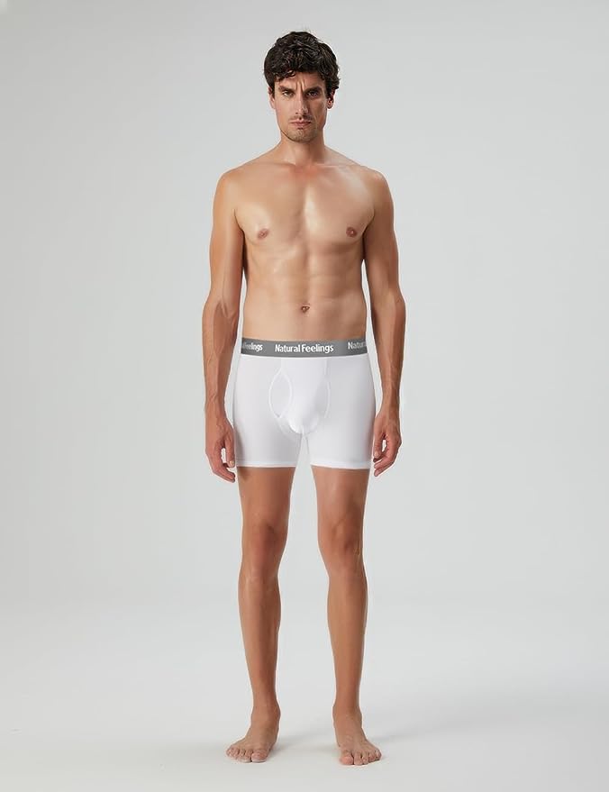 Men's Soft Cotton Open Fly Underwear Men's Boxer Briefs Underwear Brand Style - All Colors