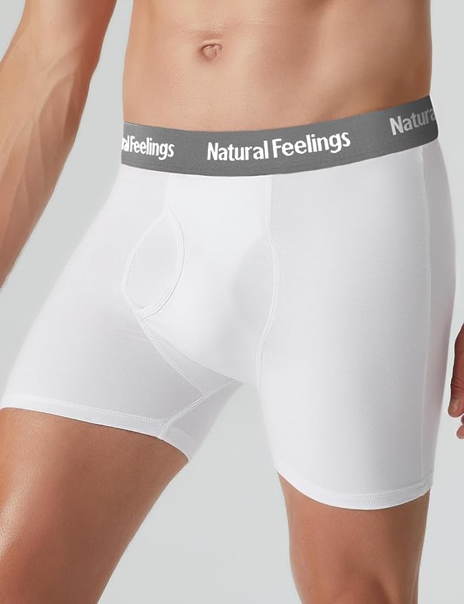 Men's Soft Cotton Open Fly Underwear Men's Boxer Briefs Underwear Brand Style - All Colors
