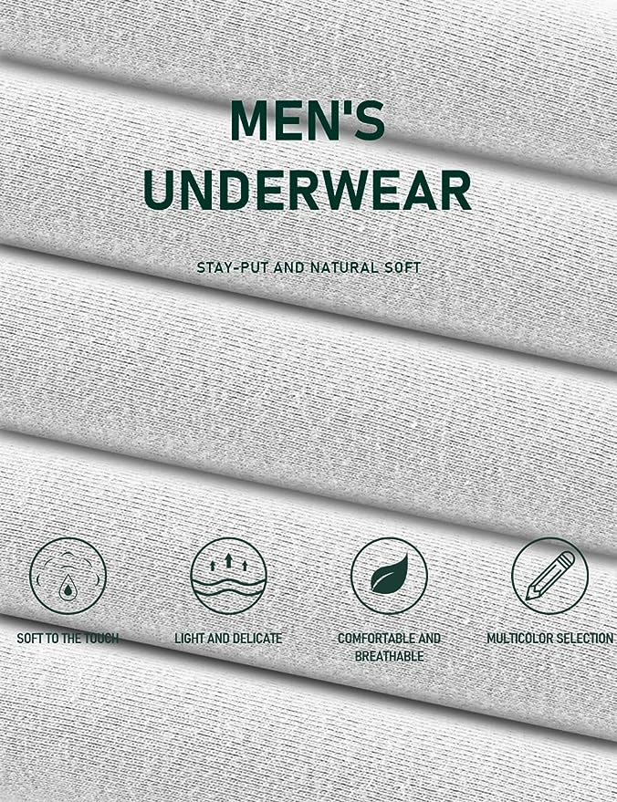 Men's Soft Cotton Open Fly Underwear Men's Boxer Briefs Underwear Brand Style - All Colors