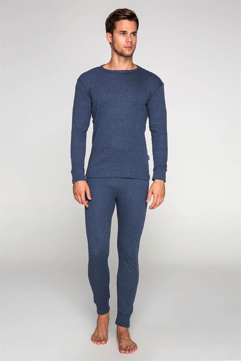 Wholesale Thermal Underwear Unisex Sets for Men & Women Soft Fleece Style - Blue