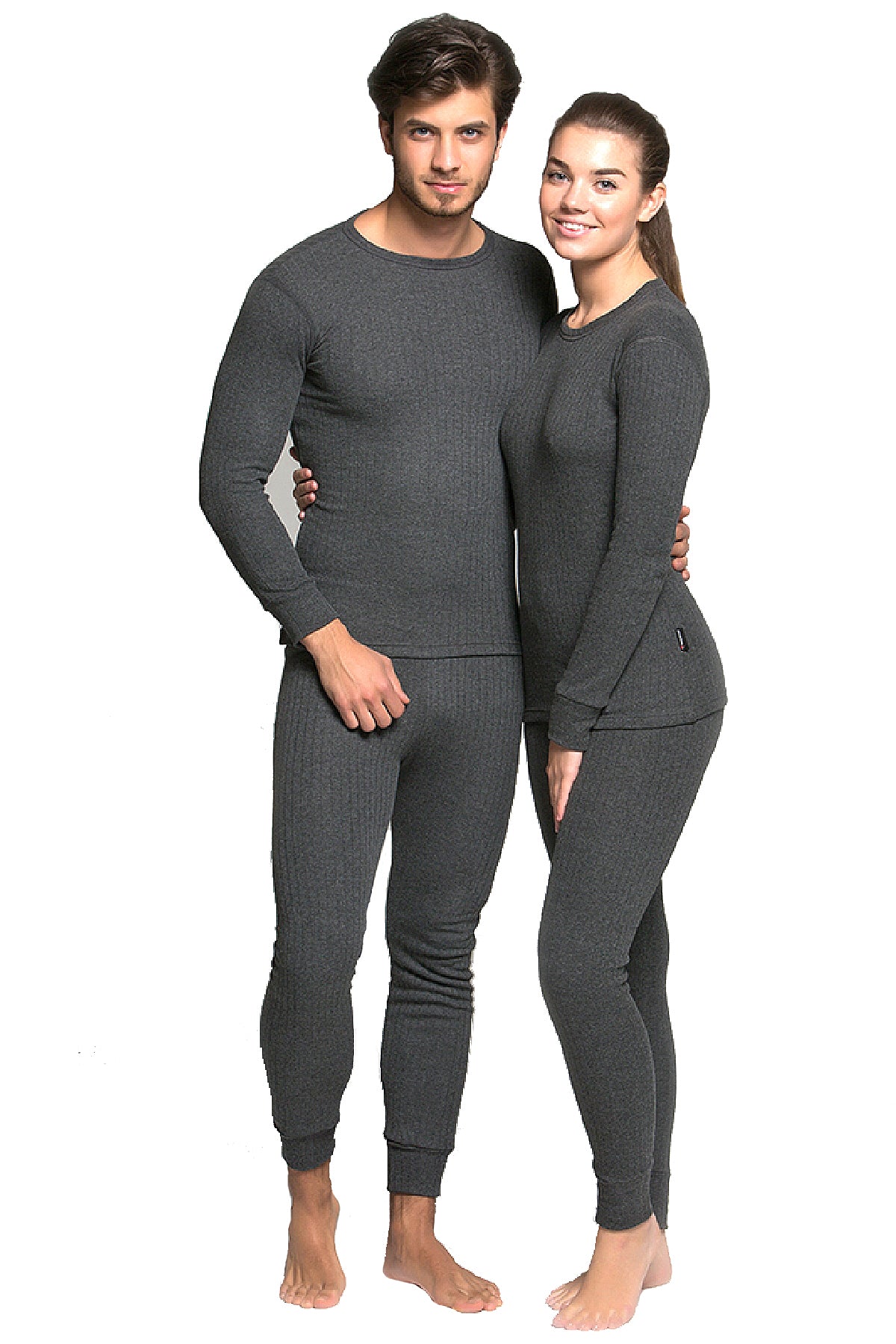 Wholesale Thermal Underwear Unisex Sets for Men & Women Soft Fleece Style - Grey