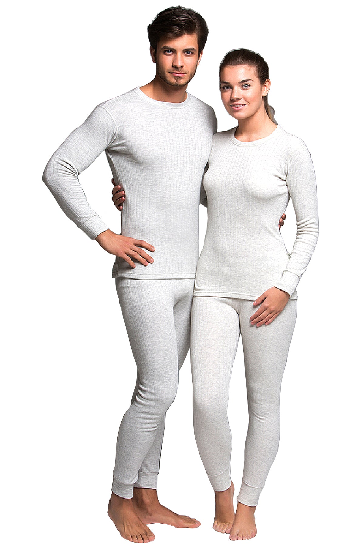 Wholesale Thermal Underwear Unisex Sets for Men & Women Soft Fleece Style - White