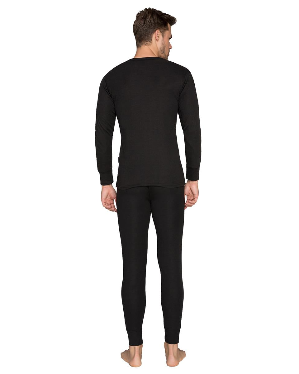 Wholesale Thermal Underwear Unisex Sets for Men & Women Thick Fleece Style  - Black