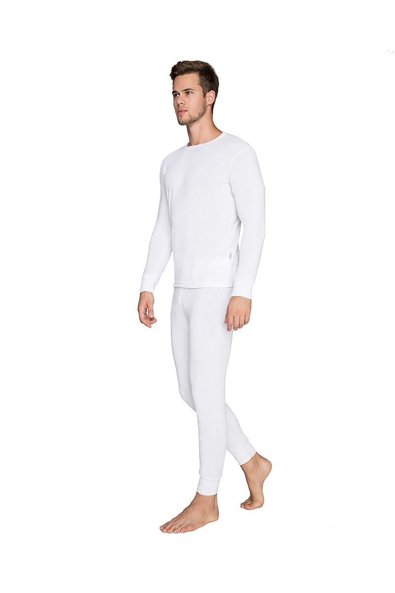 Wholesale Thermal Underwear Unisex Sets for Men & Women Thick Fleece Style - White