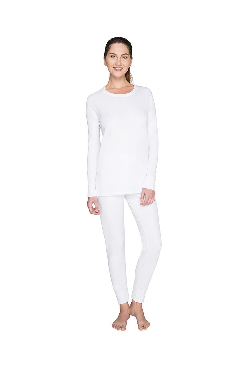 Wholesale Thermal Underwear Unisex Sets for Men & Women Thick Fleece Style - White
