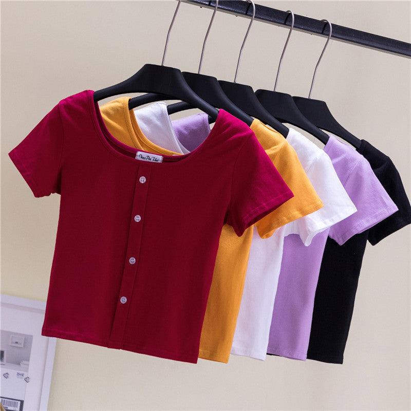Women's Custom Logo Crop Tops, Promotional Cotton Crop T‑shirts - All Colors