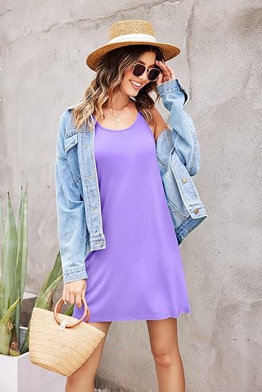 Wholesale Women's Racerback Sleeveless Nightgown Women's Sleepwear - Purple
