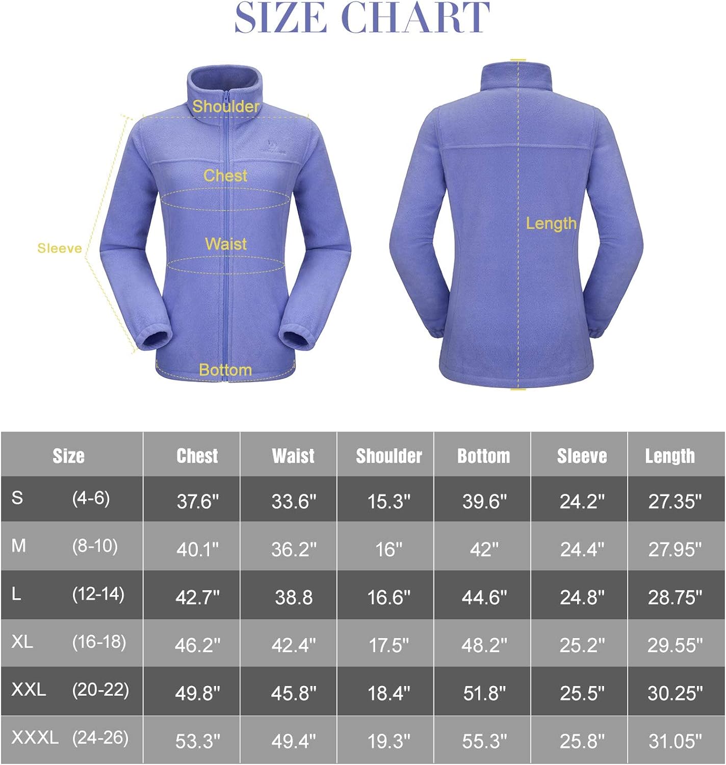Wholesale Women's Full Zip Thermal Jackets With Pockets Soft Polar Fleece Coat - Blue