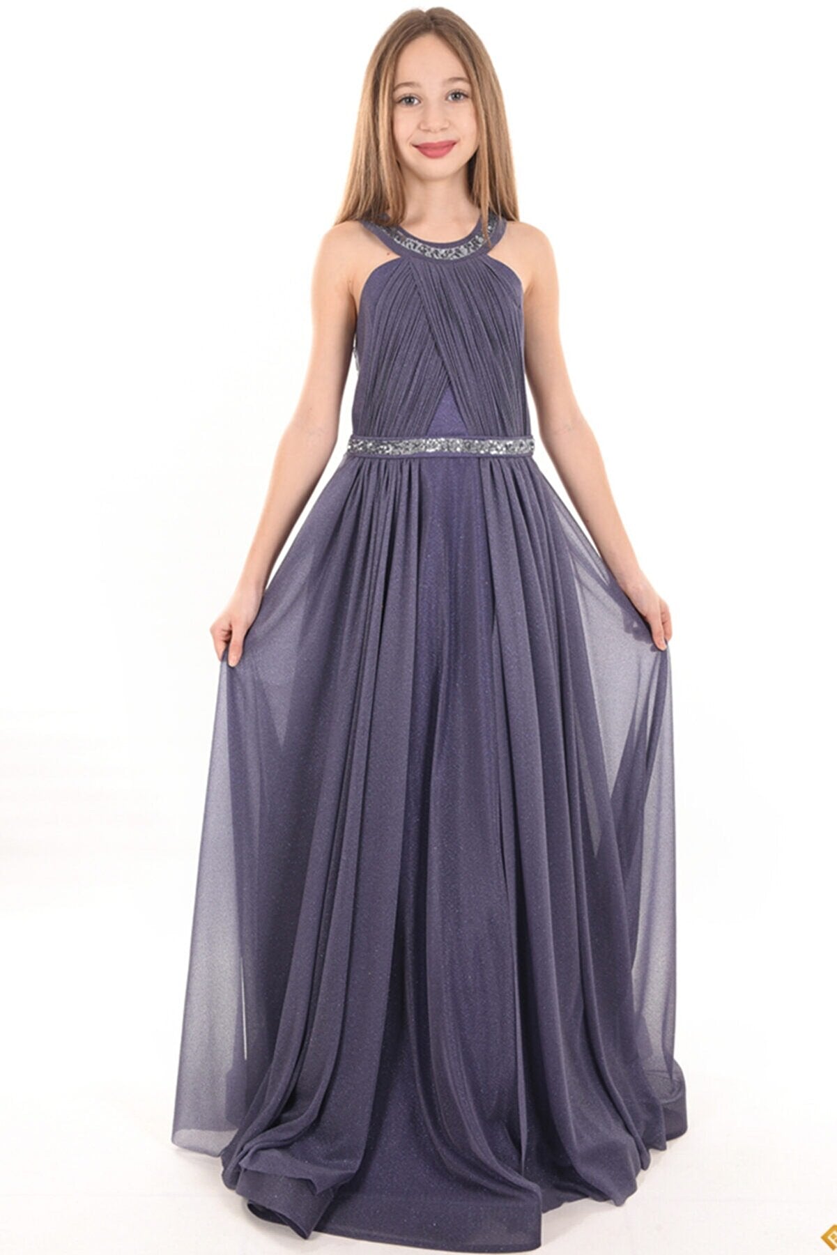 Helen Model Glittery Chiffon Party, Birthday Evening Dress, Prom Dress