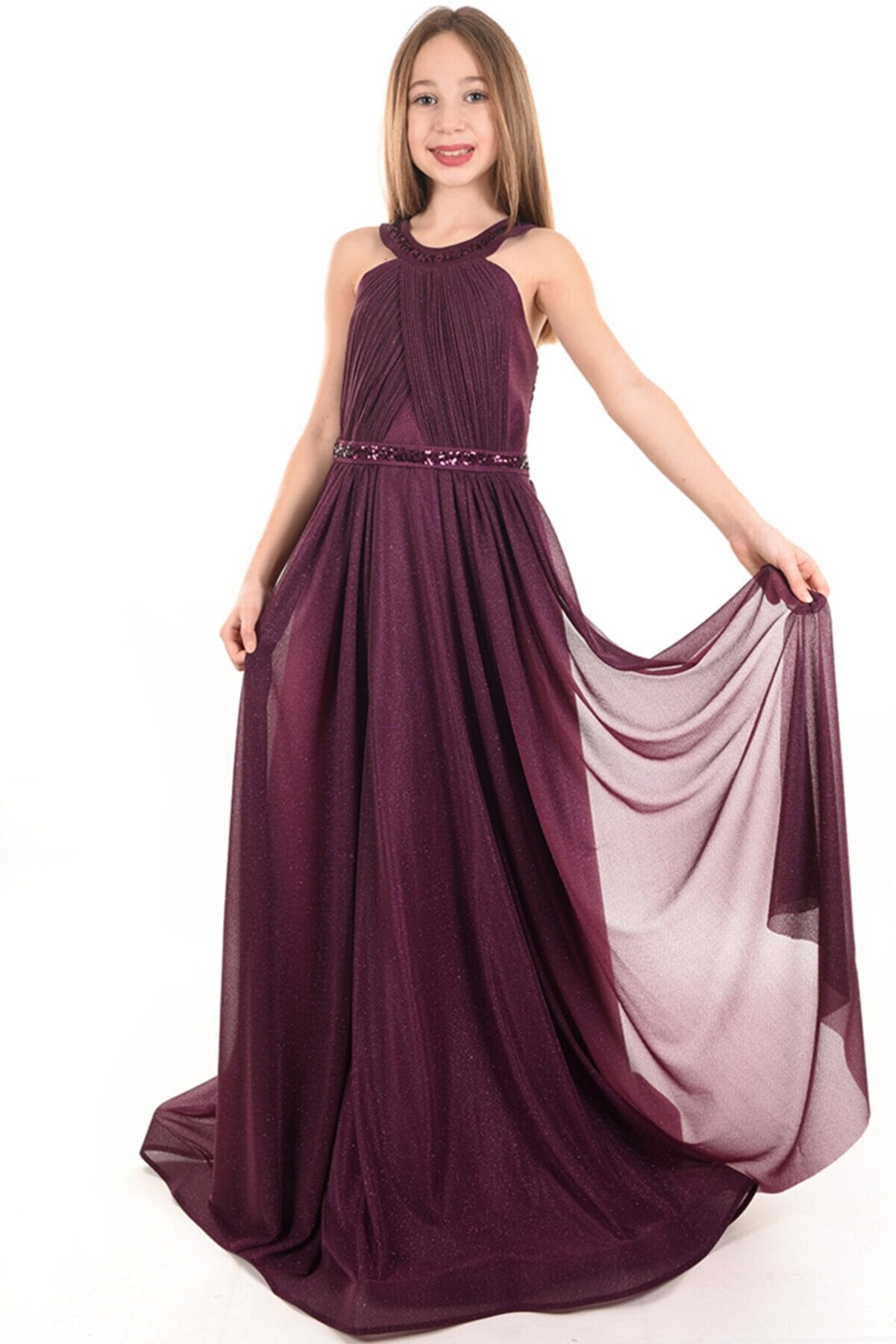 Helen Model Glittery Chiffon Party, Birthday Evening Dress, Prom Dress