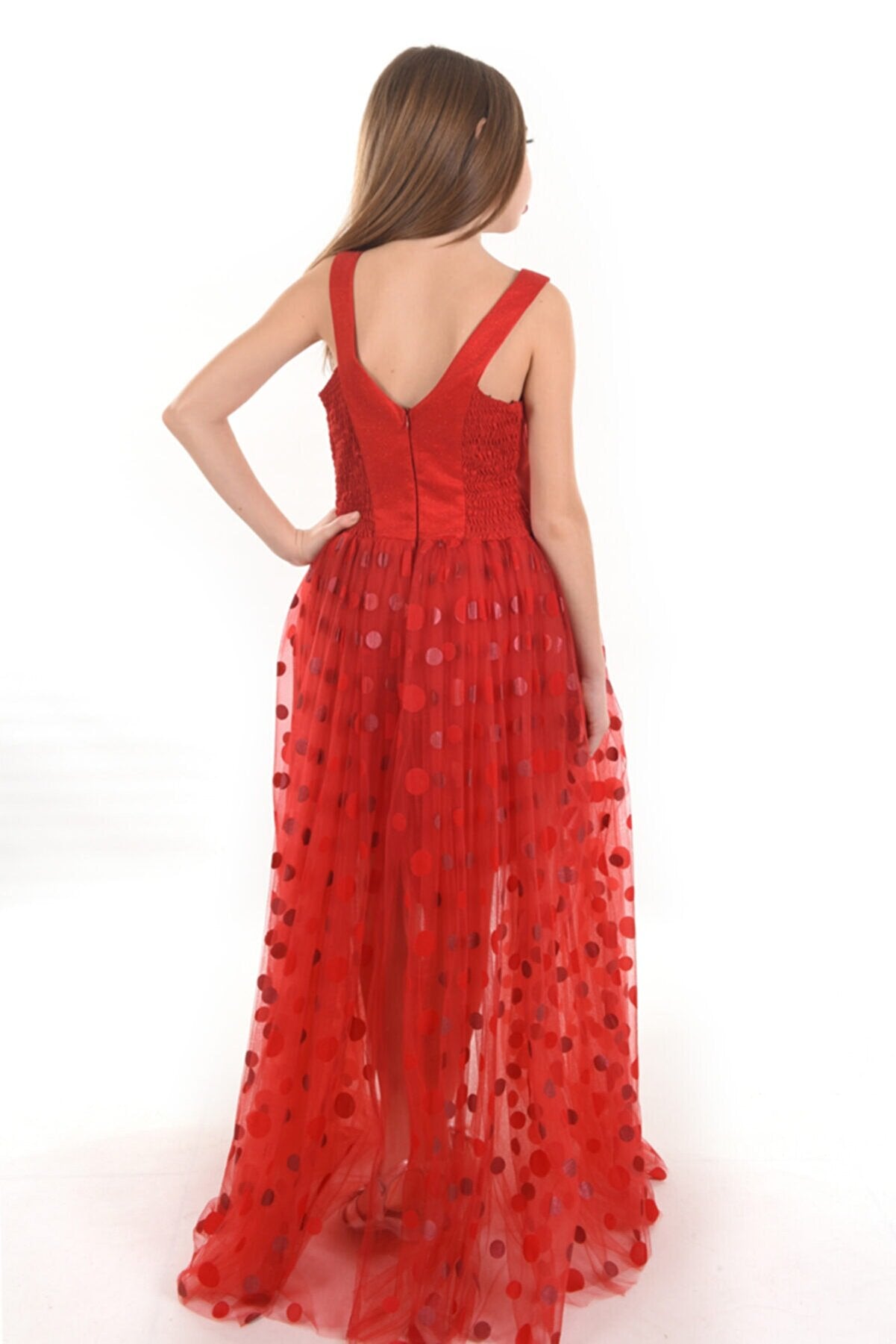 Polka Dot Tulle Dress For Party, Birthday, Evening Dress, Prom Dress