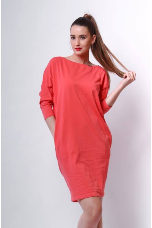 Loose Fit Side Pocket Mini Dress