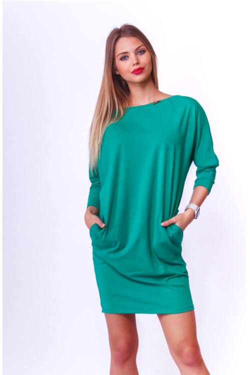 Loose Fit Side Pocket Mini Dress