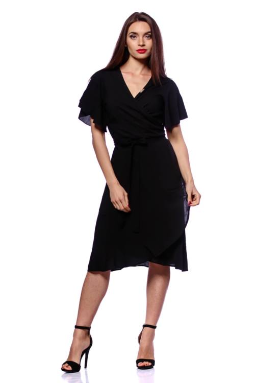 Tie Waist Wrap Front Mini Dress