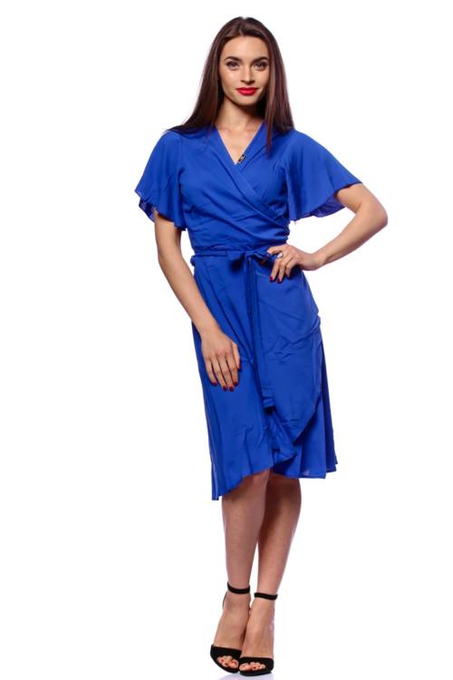 Tie Waist Wrap Front Mini Dress