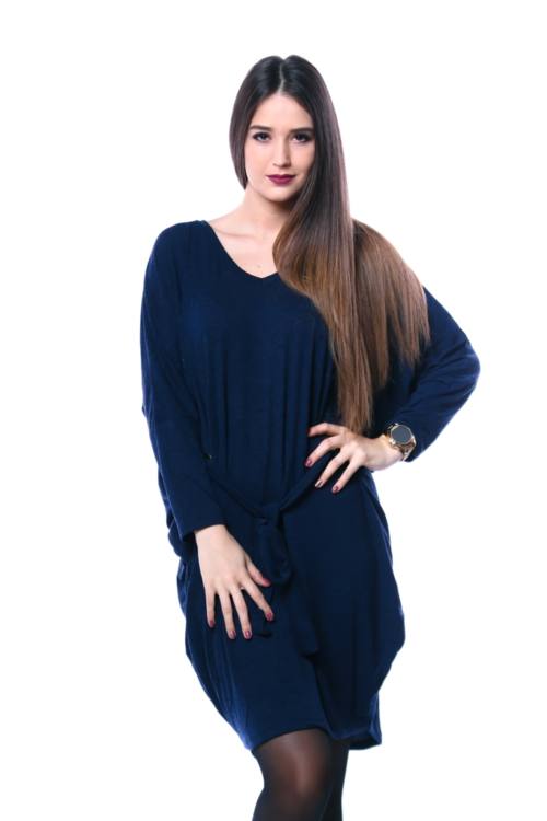 Tie Waist Loose Fit Mini Dress