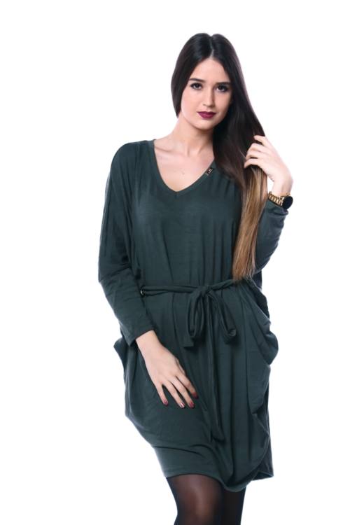 Tie Waist Loose Fit Mini Dress