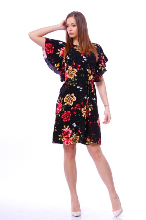 New Tie Waist Floral Print Mini Dress