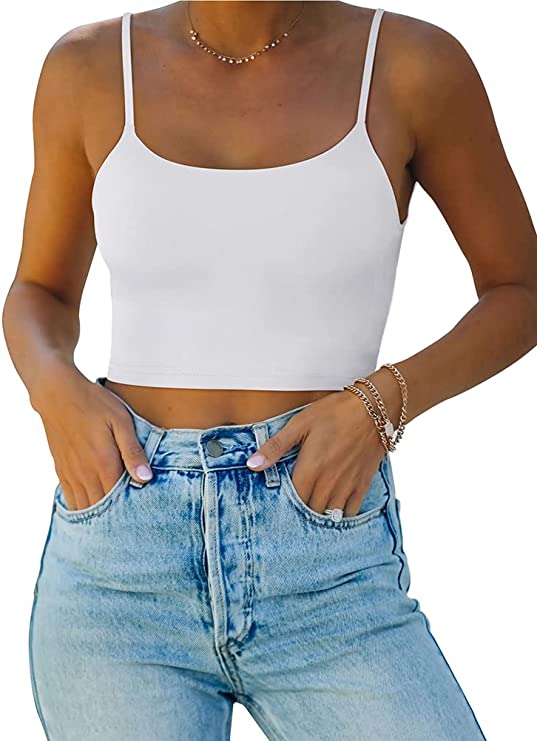 Wholesale Women’s Adjustable Spaghetti Strap Double Lined Seamless Camisole Tank Yoga Crop Tops